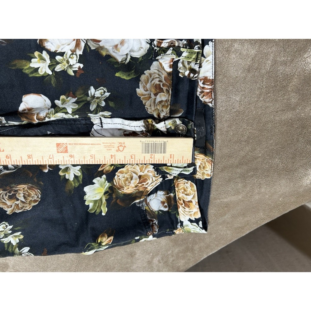 7 For All Mankind Womens 26 The Skinny Jeans Dark Floral Print Stretch USA - Picture 10 of 13